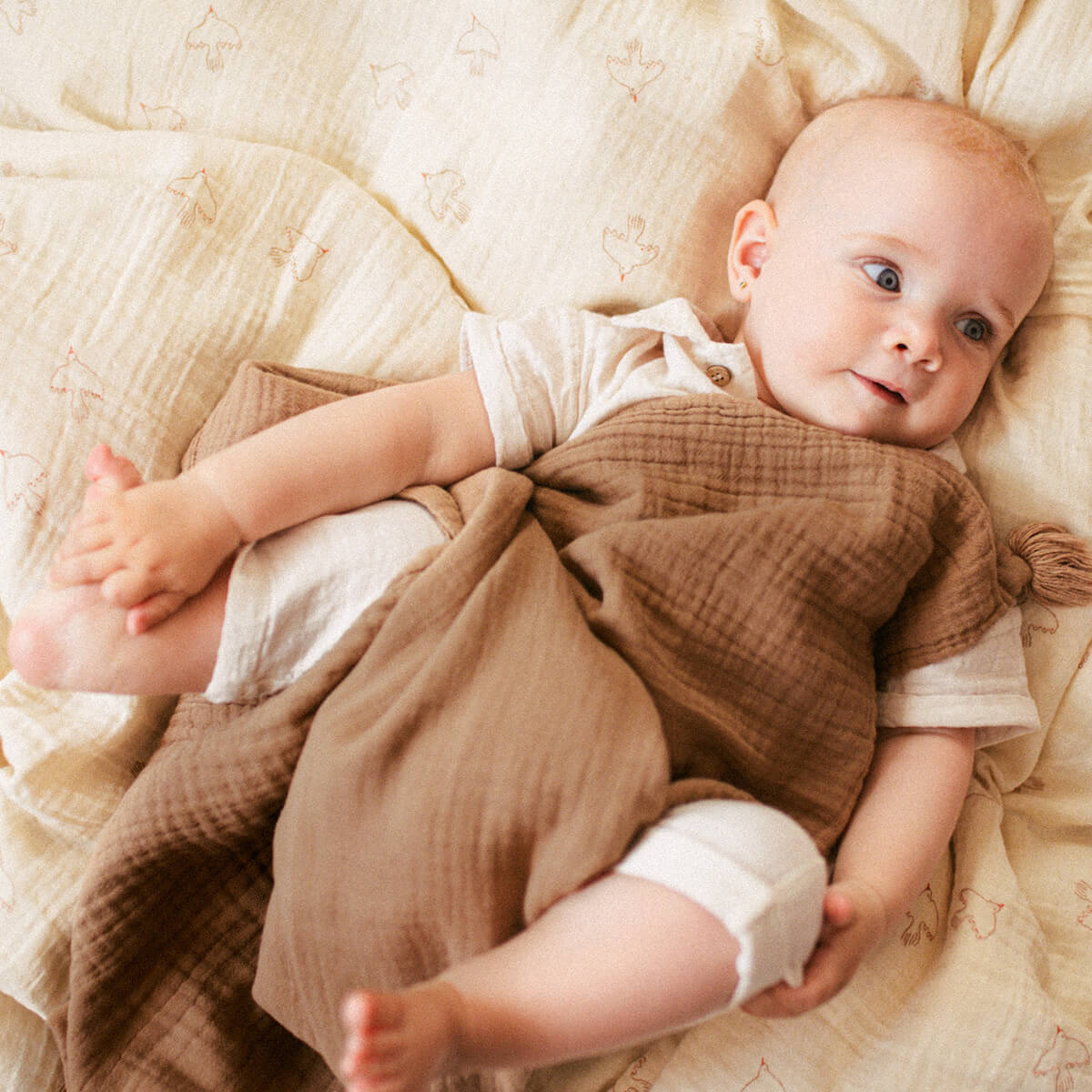 Bettbezug 100x140cm WABI SABI Nobodinoz braun hoshi birds