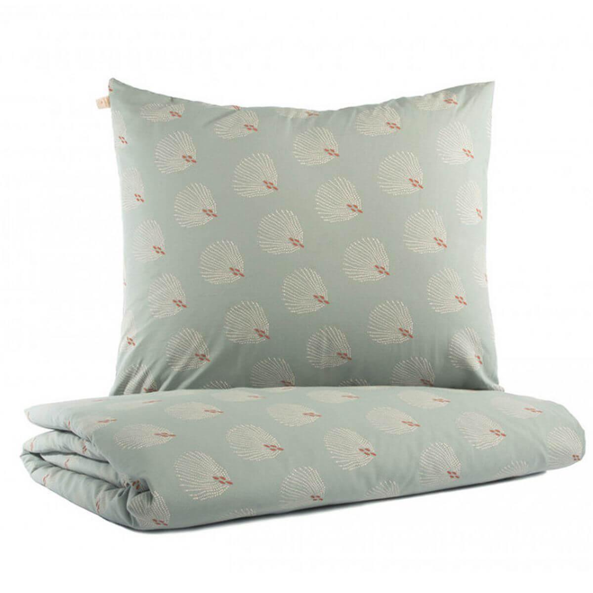 Bettbezug 100x150cm HIMALAYA Nobodinoz Nobodinoz white gatsby-antique green