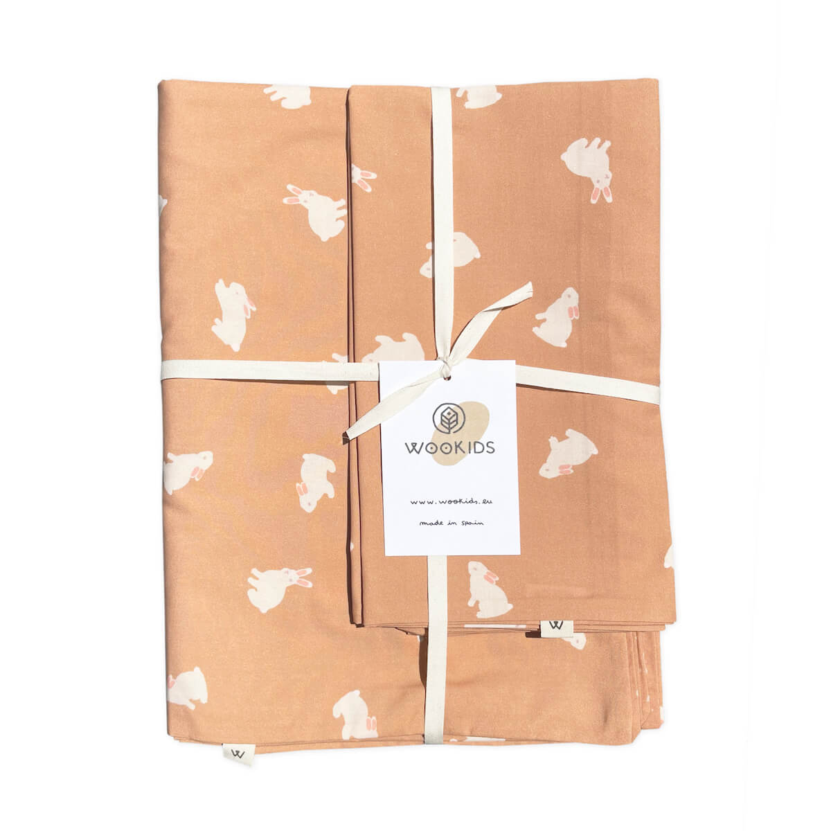 Bettdeckenbezug Kids RABBITS orange 140x200cm und Kissenbezug 60x60cm