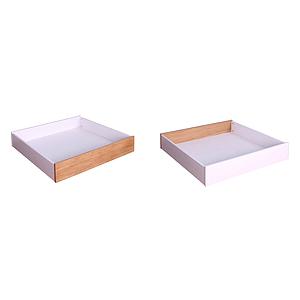 Bettkasten 1stk KASVA Mdf weiß-lackiert Multiplex Eiche-furniert