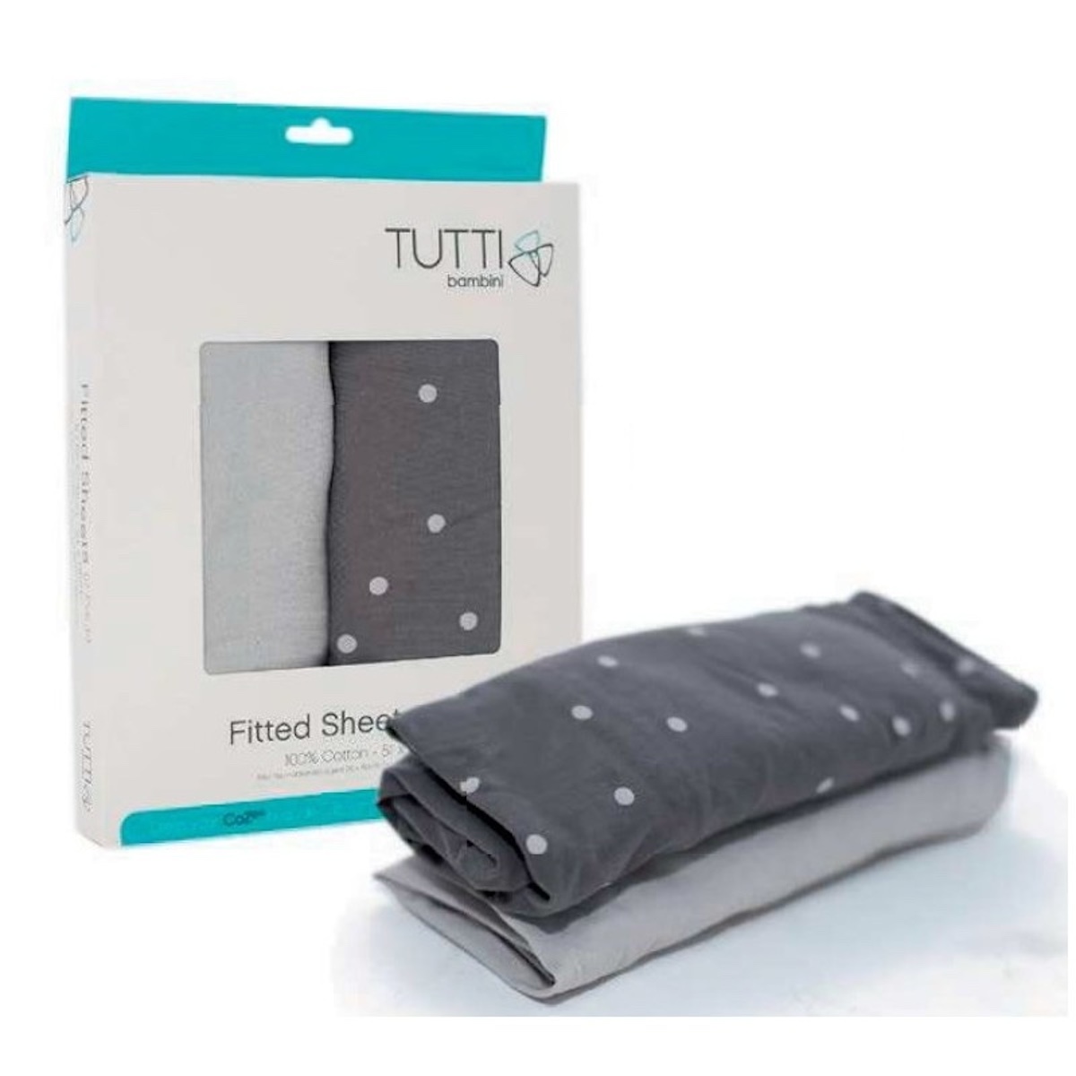 Bettlaken-Houses Pack 2 Tutti bambini Grau-graue Flecken