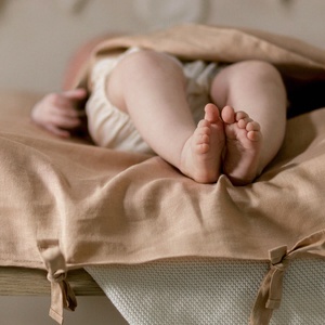 Bezug für Wickelauflage LIN FRANCAIS Nobodinoz Sand