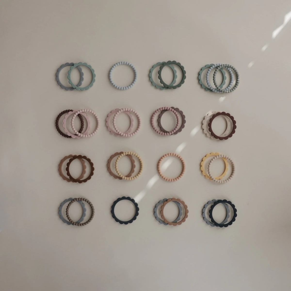 Blumenarmband Pack 3 Mushie Cambr.Blue Clementine Nat.  