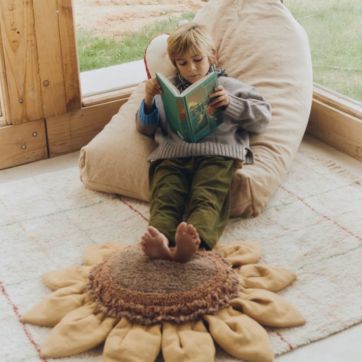 Bodenkissen Sonnenblume 90x90cm Lorena Canals