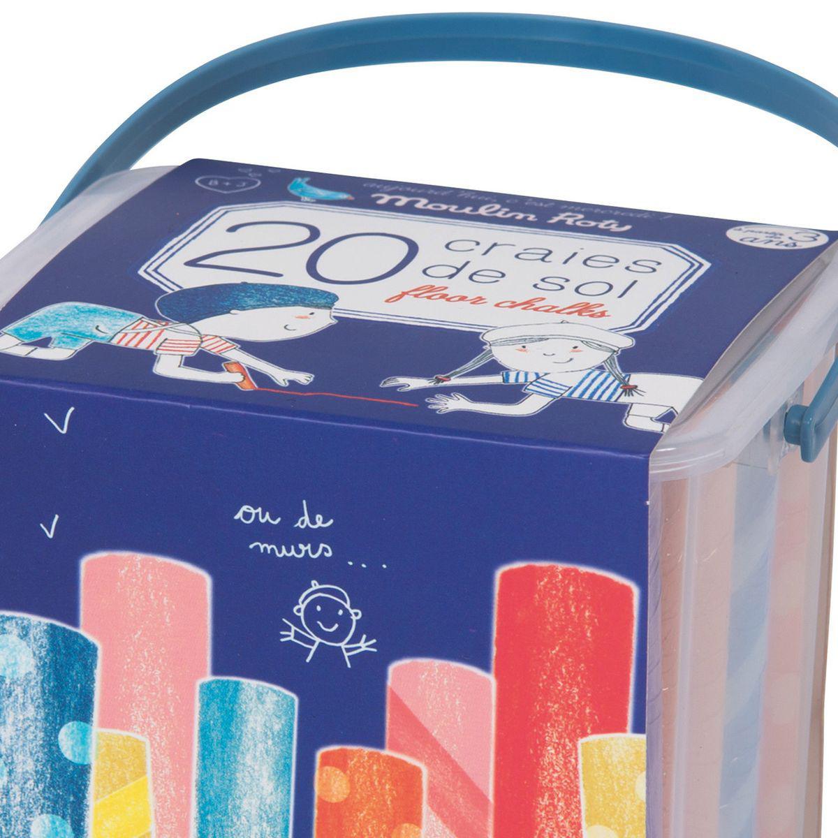 Boîte de 20 craies de sol Aujourd'hui c'est mercredi