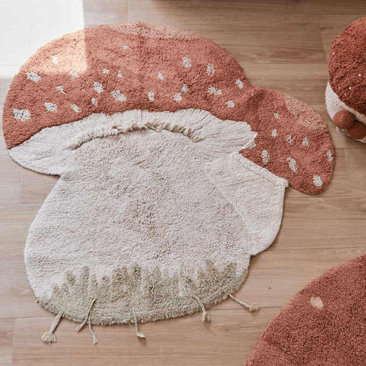 BOLETUS Lorena Canals Natural Olive Chestnut Ivory Teppich 120x120cm