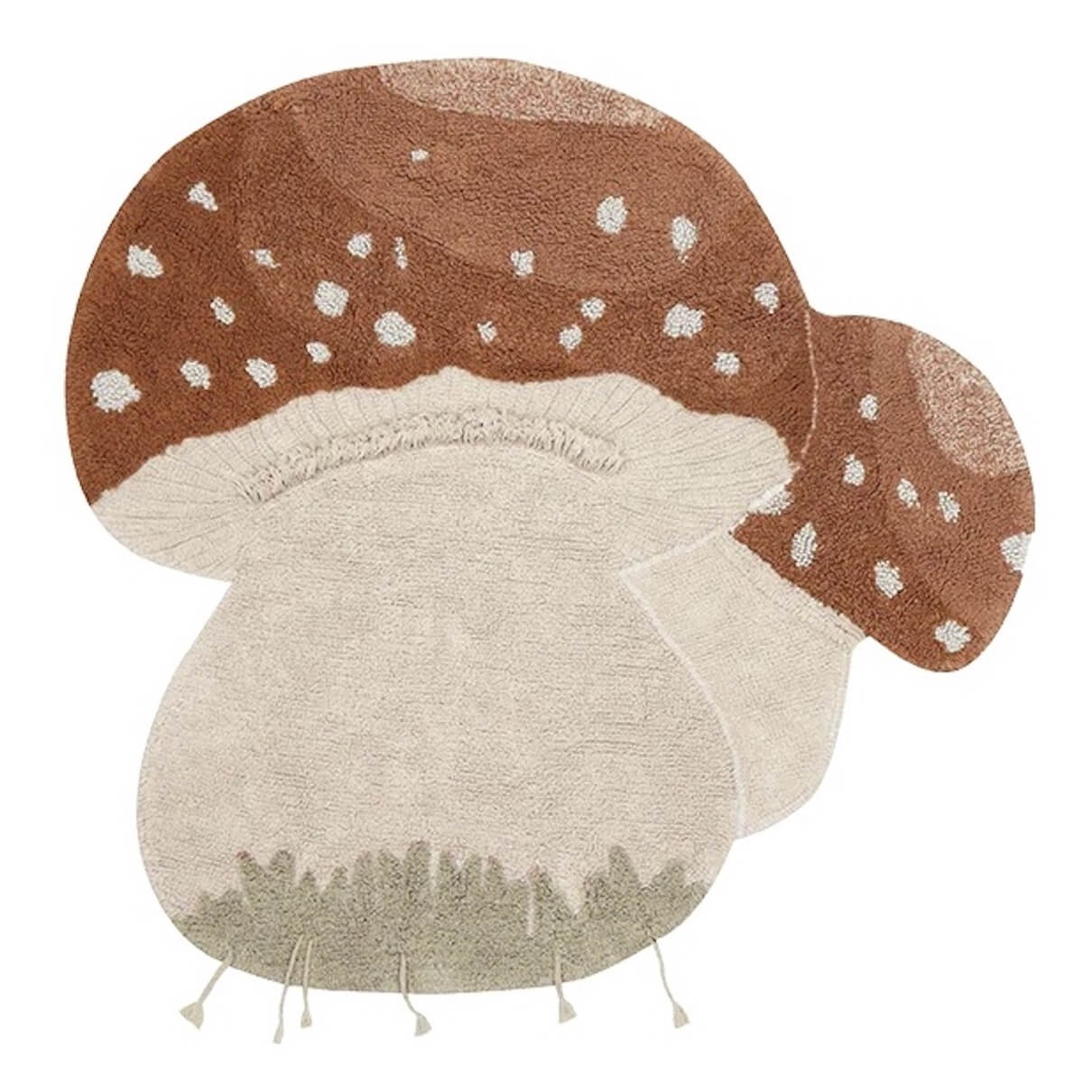 BOLETUS Lorena Canals Natural Olive Chestnut Ivory Teppich 120x120cm