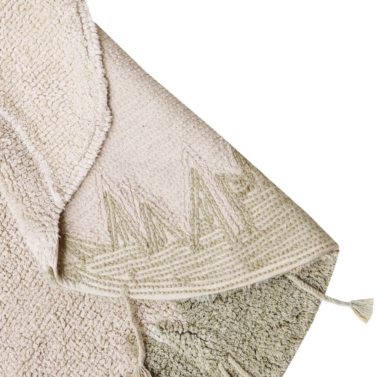 BOLETUS Lorena Canals Natural Olive Chestnut Ivory Teppich 120x120cm