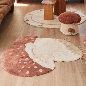 BOLETUS Lorena Canals Natural Olive Chestnut Ivory Teppich 120x120cm