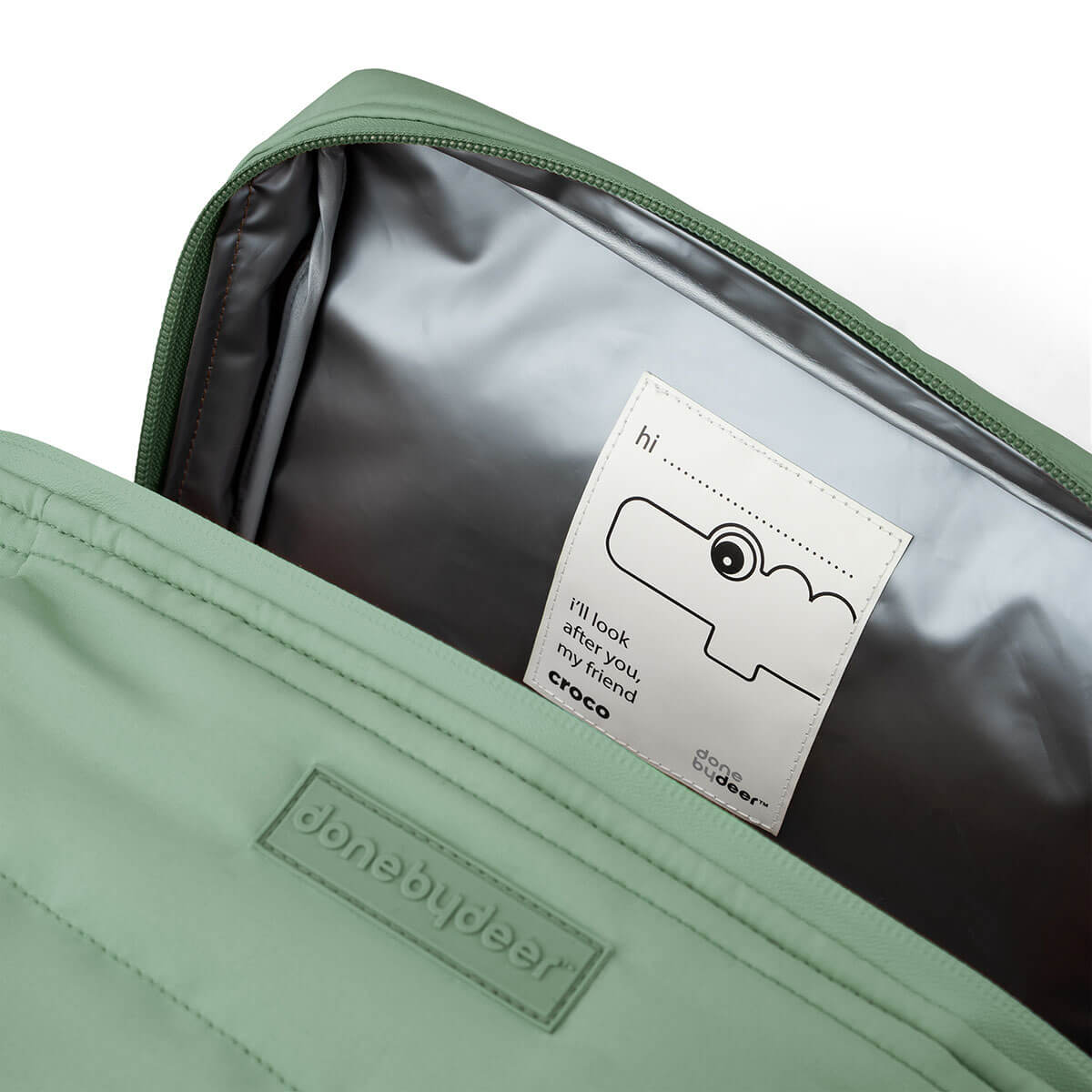 Bolso isotermico acolchado Croco Verde Done by Deer