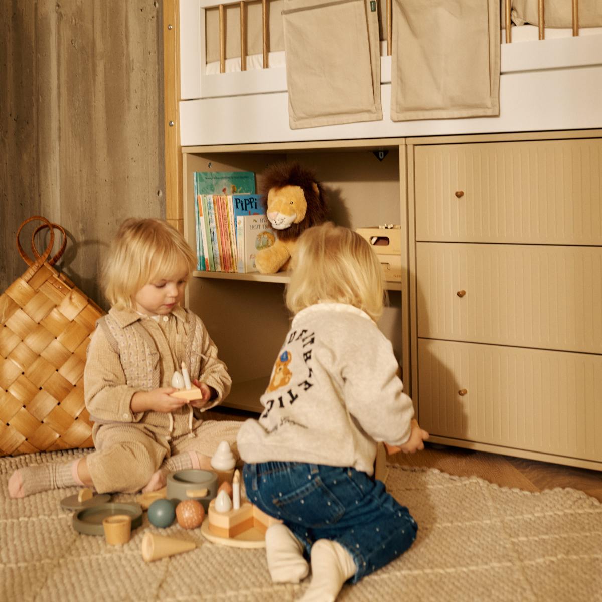 Bücherregal 1 Tablar SAGA Flexa Hafer hellgrau