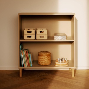 Bücherregal mit Fuß 1 Fachboden SAGA Flexa Hafer Eiche