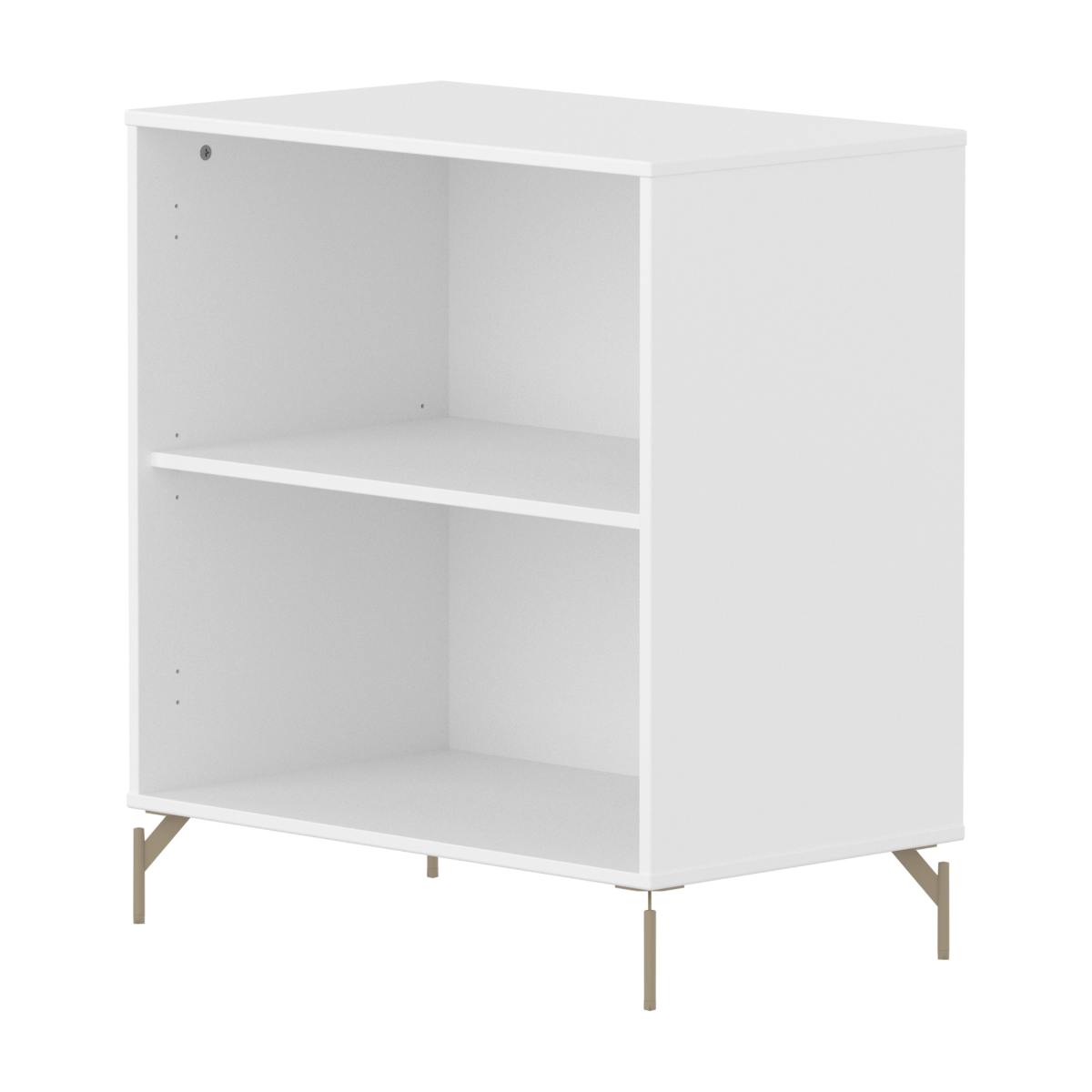 Bücherregal mit Fuß 1 Regalboden SAGA Flexa weiß oat