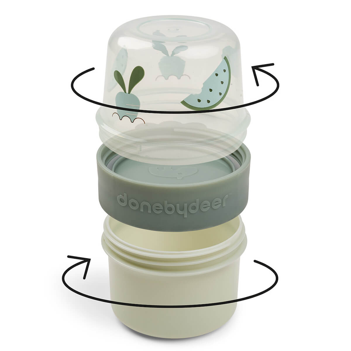 Caja alimentos doble S Birdee Verde Done by Deer