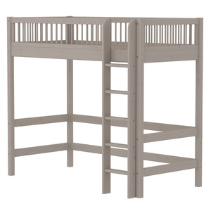 Cama alta clásica escalera recta madera de pino maciza espacio de almacenamiento/estación de trabajo en la parte inferior. FLEXA