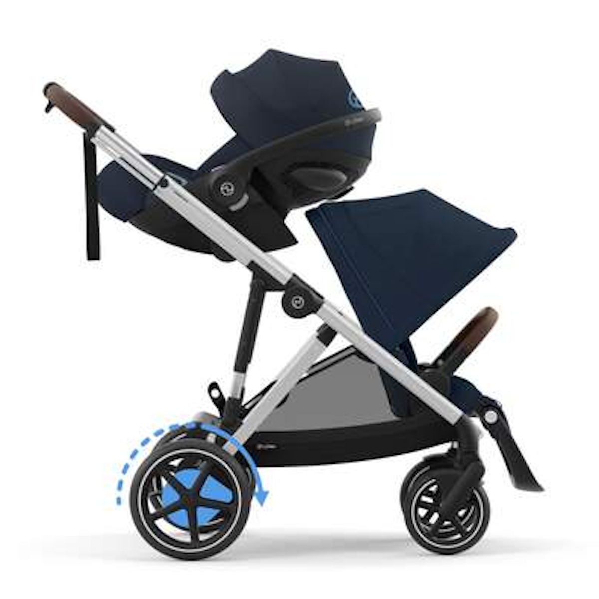 Carrito eGAZELLE S silver BP Cybex Ocean Blue-navy blue