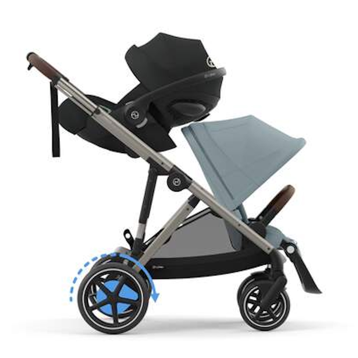 Carrito eGAZELLE S taupe BP Cybex Stormy Blue-light blue