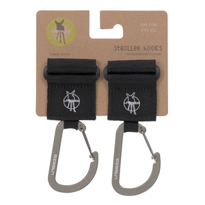 Casual Stroller Hooks with Carabiner 2 pack Laessig black