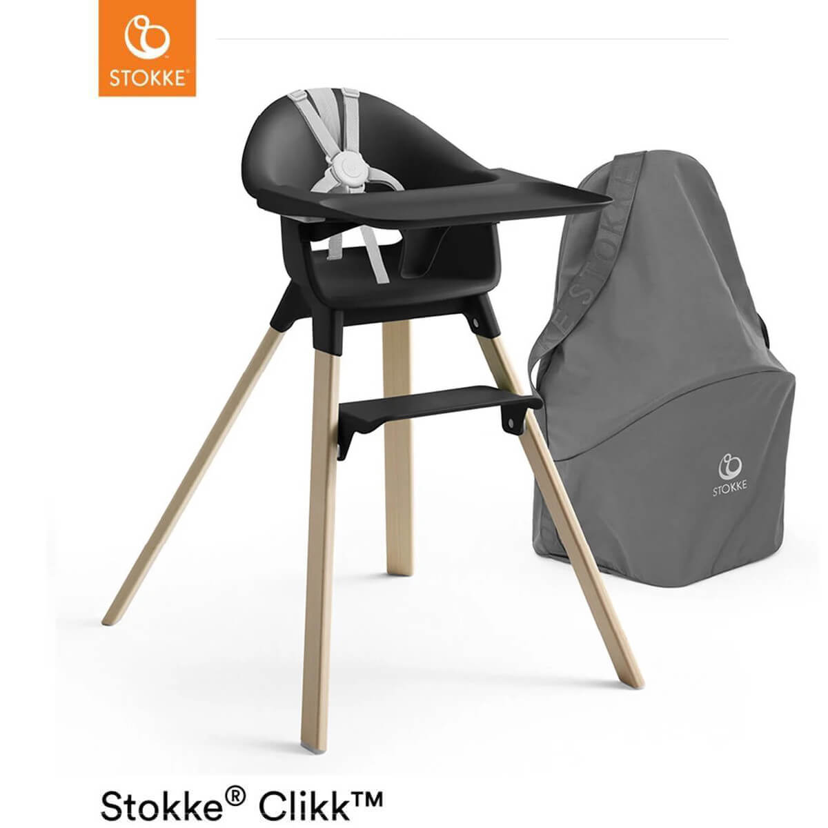 Chaise haute CLIKK™ Stokke black natural