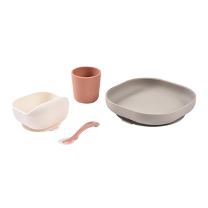 Coffret repas silicone 4 pièces Beaba Terracotta-Gazelle