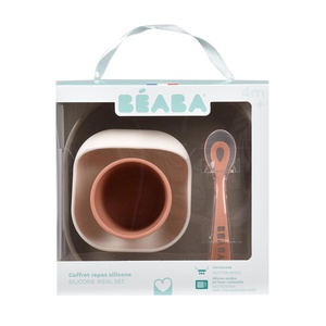 Coffret repas silicone 4 pièces Beaba Terracotta-Gazelle