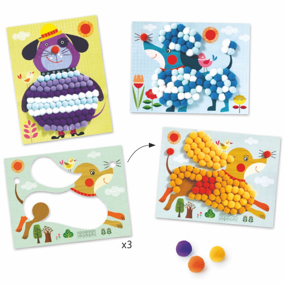 Collage mit Hunden zum Streichen LES PETITS Djeco