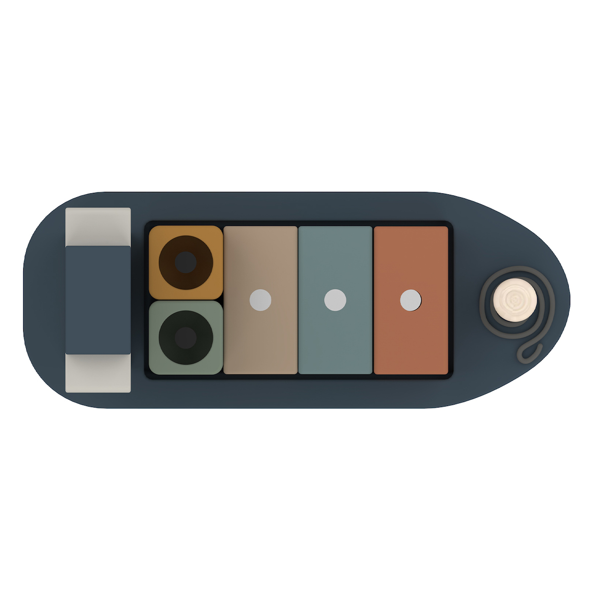 Container Ship Wooden Flexa 5 containers & load magnet blue