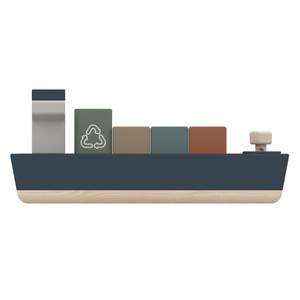 Container Ship Wooden Flexa 5 containers & load magnet blue