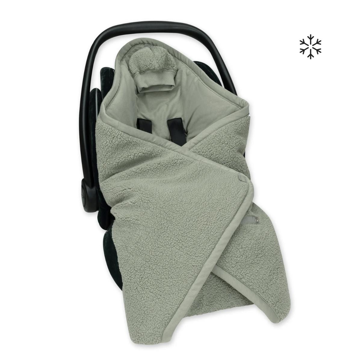Couverture BISIDE Bemini teddy hugmi + fibre+jersey 79 kaki