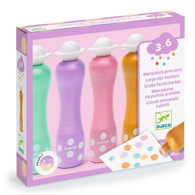 Crayons Et Feutres Marqueurs gros pois Pearly (4 marqueurs) Djeco