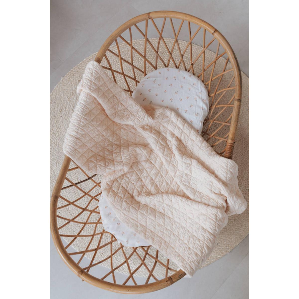 Decke 100x75cm Bamboom water peach