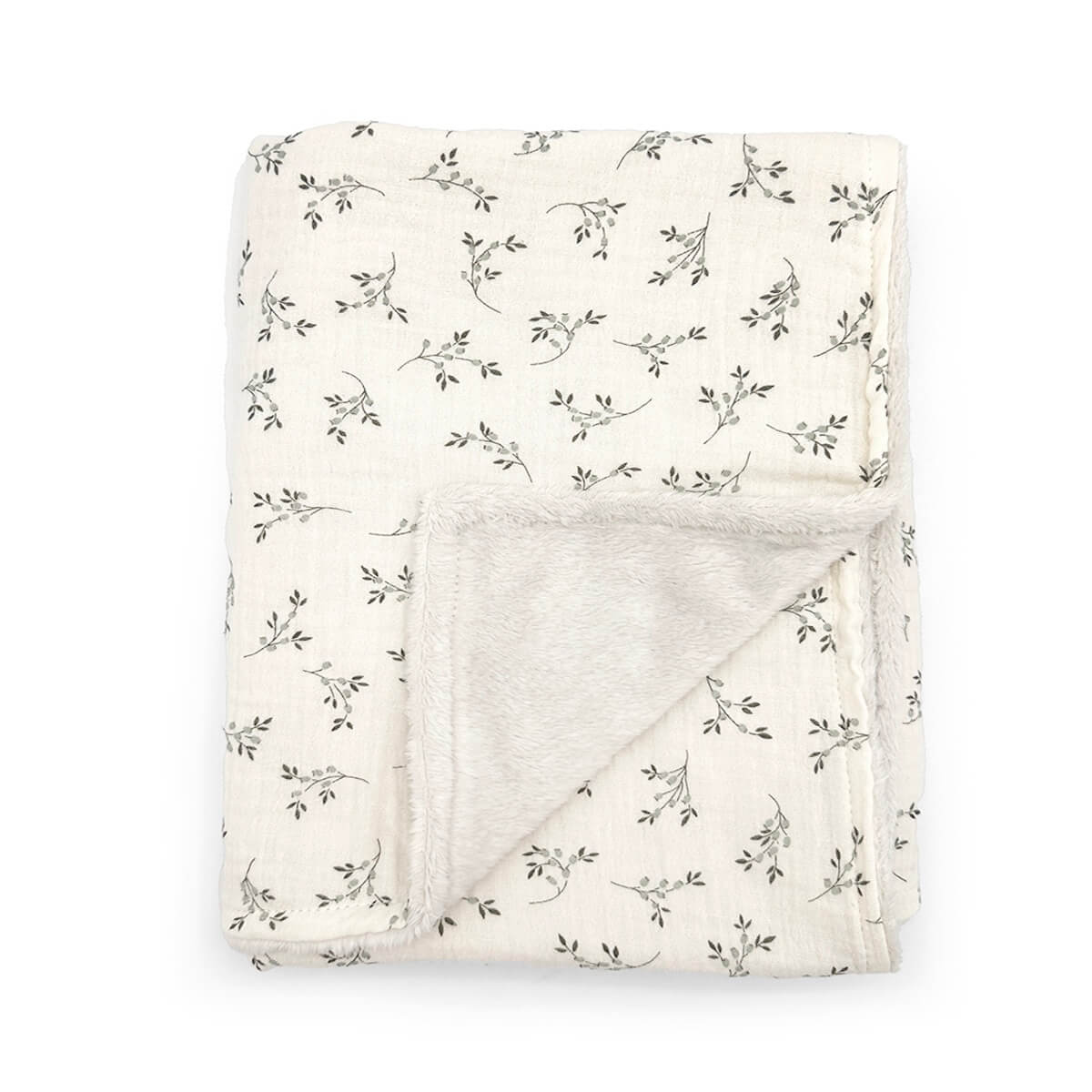 Decke POLAIRE XL Babyshower olive bloom