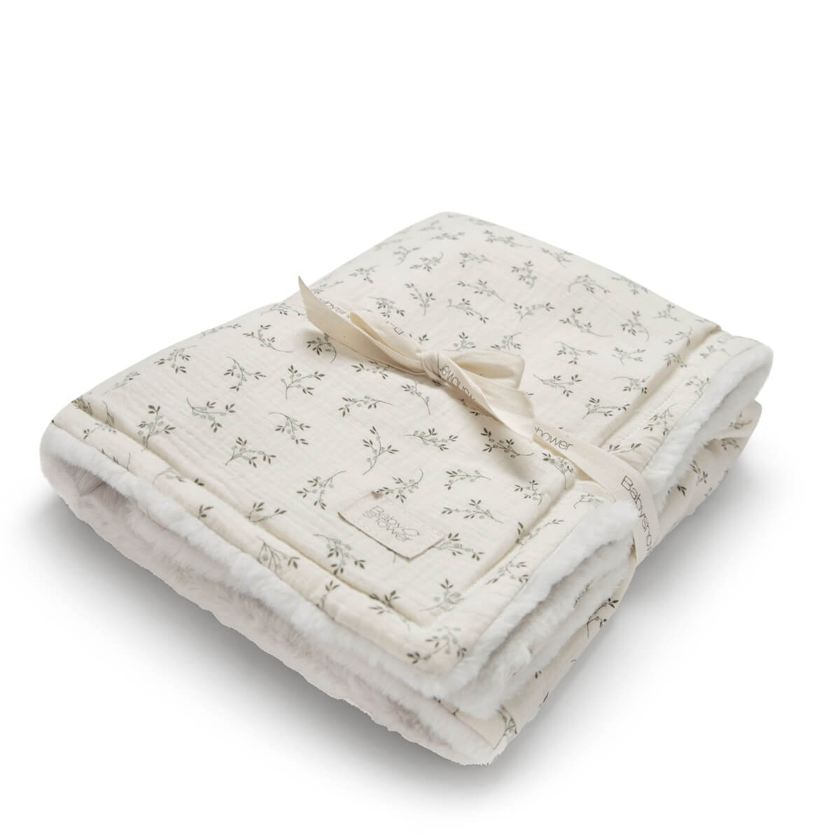 Decke POLAIRE XL Babyshower olive bloom