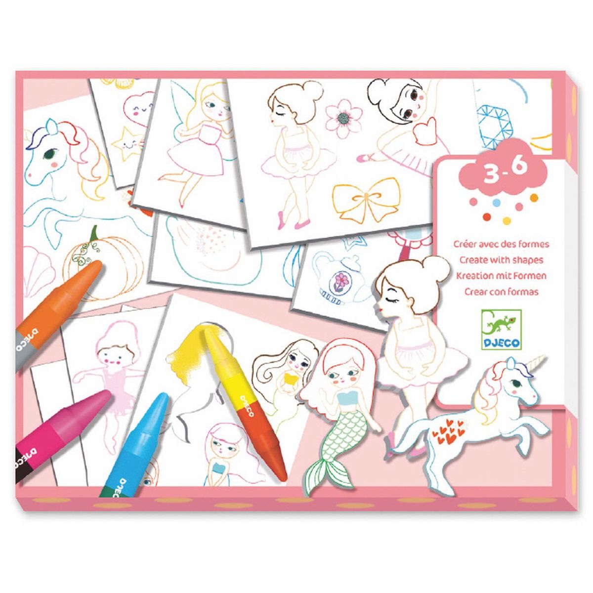 Die Kleinen - Mit Formen gestalten EINE WELT ZUM SCHAFFEN, MÄDCHEN Djeco
