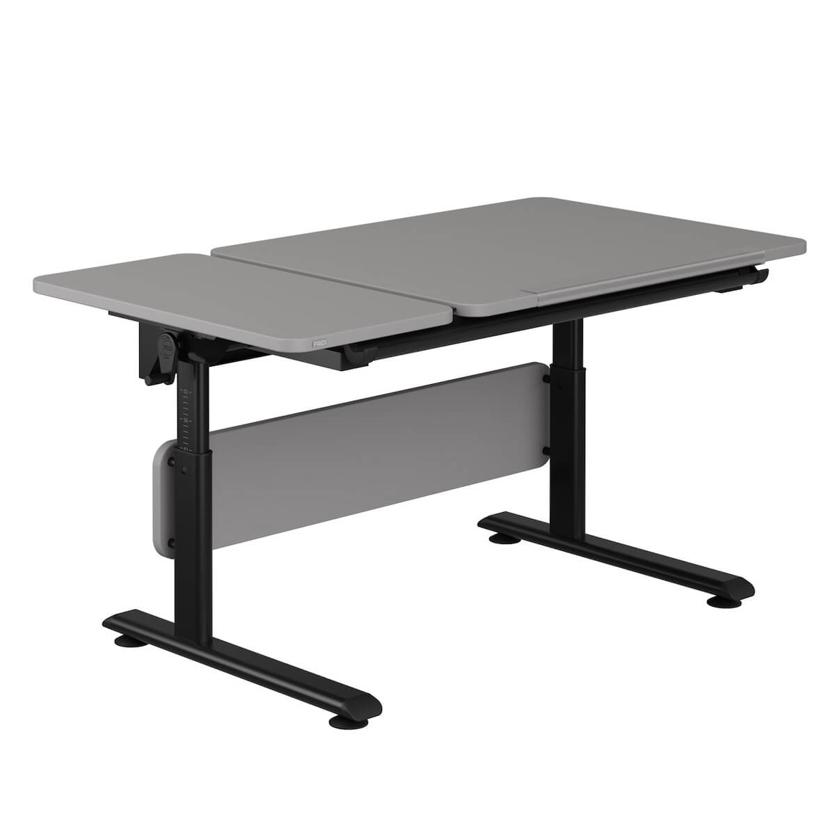 DIEGO GT Schreibtisch 130 x 70 cm, schiefergraue Tischplatte, schwarzer Rahmen DIEGO Schreibtische Paidi Schwarz / Weiß