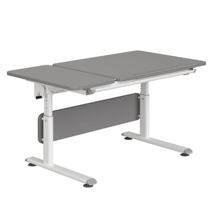 DIEGO GT Schreibtisch 130 x 70 cm, schiefergraue Tischplatte, weißes Gestell DIEGO Schreibtische Paidi Weißaluminium