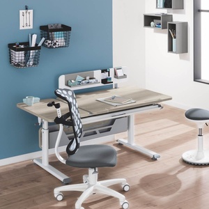 DIEGO GT Schreibtisch 130 x 70 cm, Tischplatte Eiche nautisch NB, Rahmen weiß DIEGO Schreibtische Paidi Weiß / Eiche nautisch