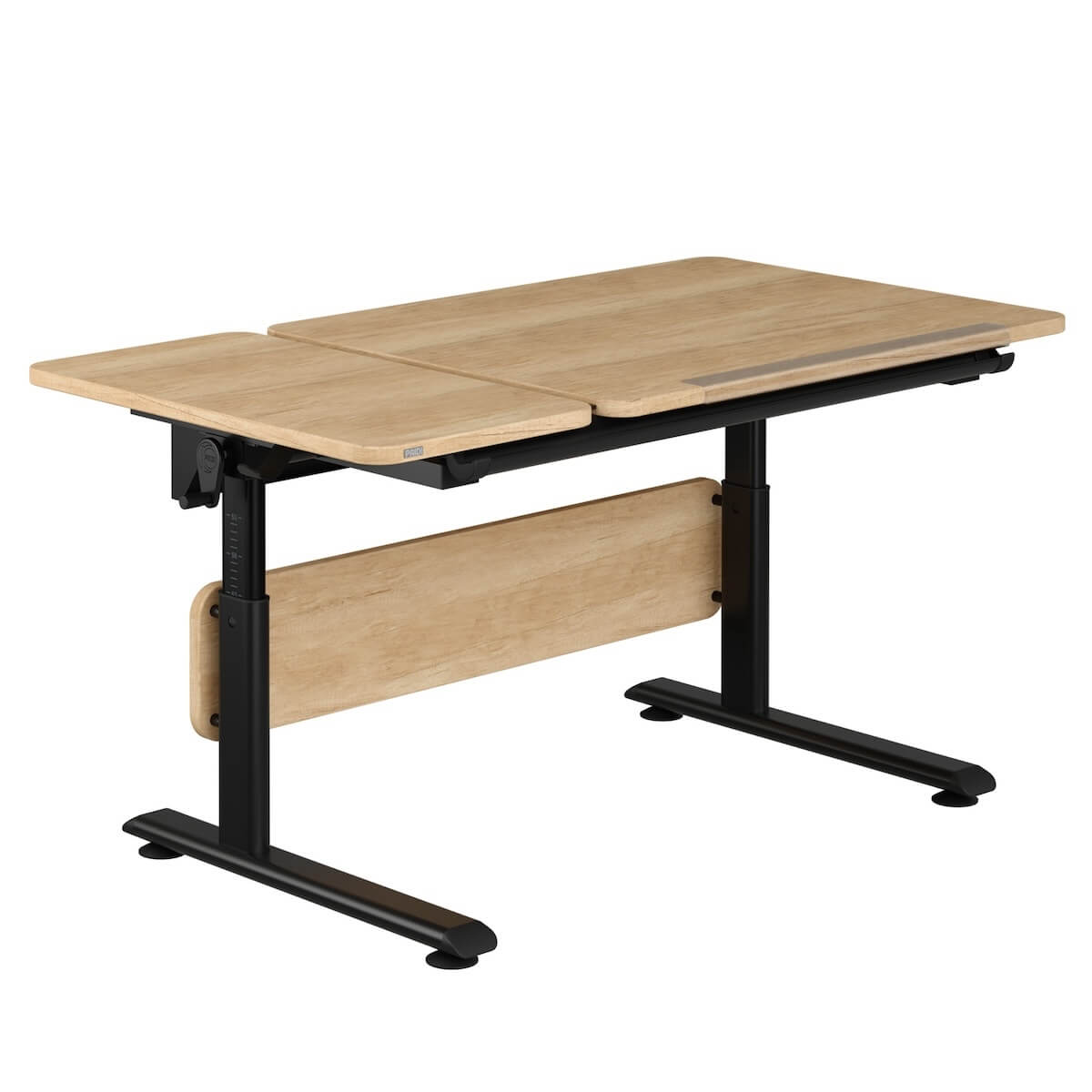 DIEGO GT Schreibtisch 130x70cm, Tischplatte Eiche-Nebraska-NB, Gestell Schwarz DIEGO Schreibtische Paidi Schwarz Eiche Nebraska