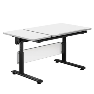 DIEGO GT Schreibtisch 130x70cm, Tischplatte Kreideweiß, Gestell Schwarz DIEGO Schreibtische Paidi Schwarz Weiß