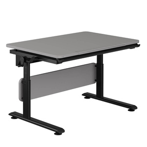 DIEGO Schreibtisch 105 x 70 cm, schiefergraue Tischplatte, schwarzer Rahmen DIEGO Schreibtische Paidi Schwarz / Weiß