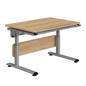 DIEGO Schreibtisch 105 x 70 cm, Tischplatte Eiche Nebraska NB, silberner Rahmen DIEGO Schreibtische Paidi Silber / Eiche Nebraska