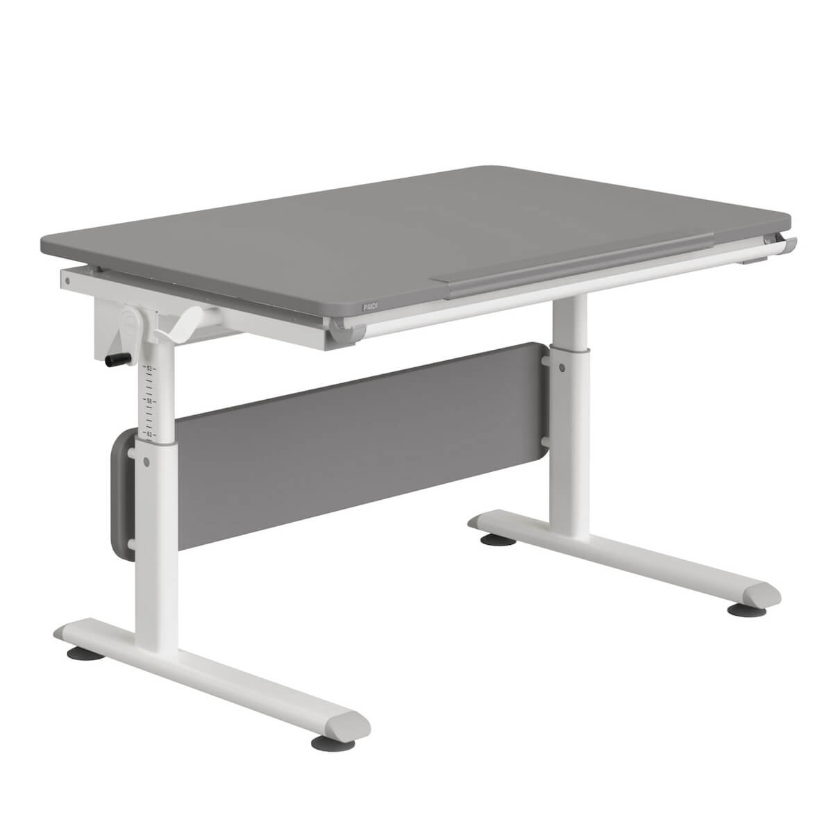 DIEGO Schreibtisch 105 x 70 cm, Tischplatte Schiefergrau, Gestell Weiß DIEGO Schreibtische Paidi Weißaluminium