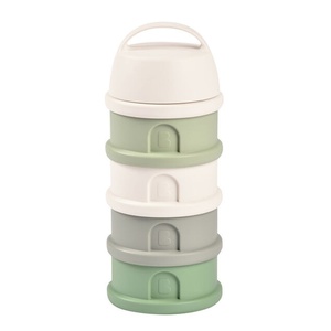 Dosierbox 4 Fächer Beaba Baumwolle weiß Salbei grün