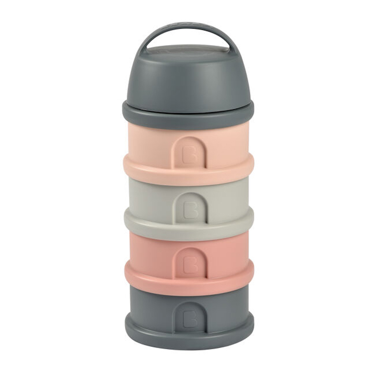 Dosierbox 4 Fächer Beaba Mineral grau rosa