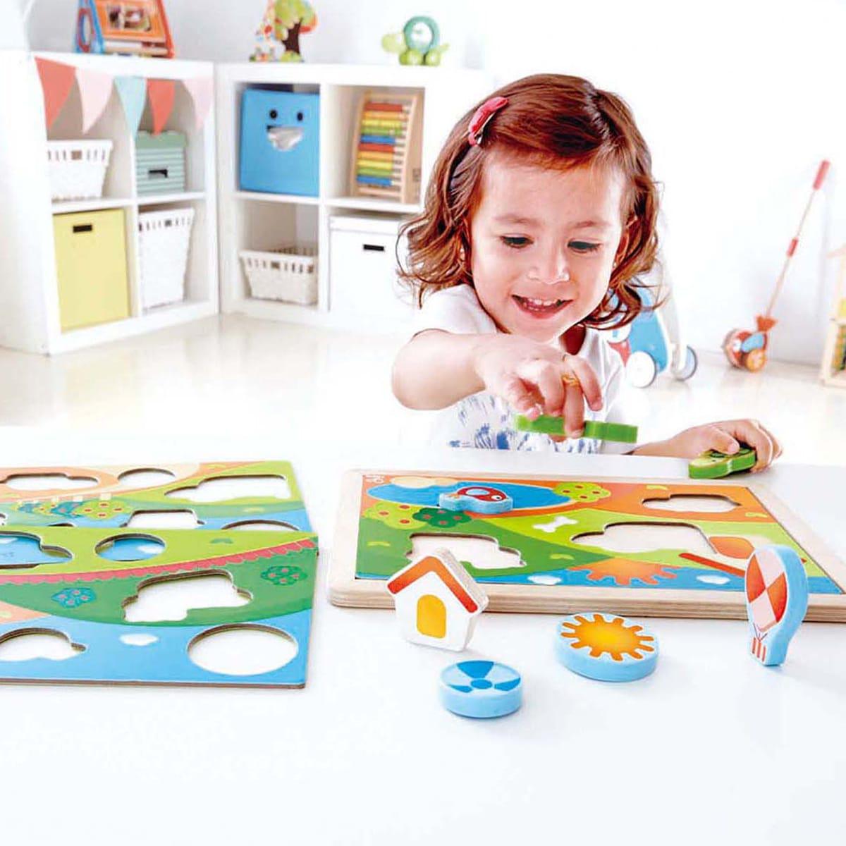 Einlegepuzzle 3-IN-1 SUNNY VALLEY Hape