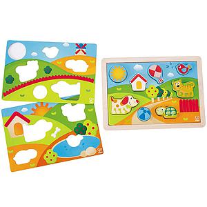 Einlegepuzzle 3-IN-1 SUNNY VALLEY Hape