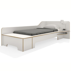 Einzelbett 90x200cm Bettkasten rechte Ausführung PLANE Müller Small Living weiß