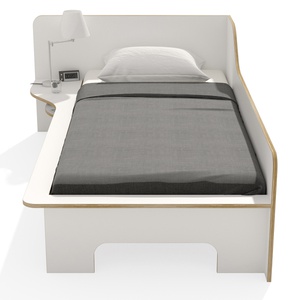 Einzelbett 90x200cm linke Ausführung PLANE Müller Small Living weiß-Birkenkante