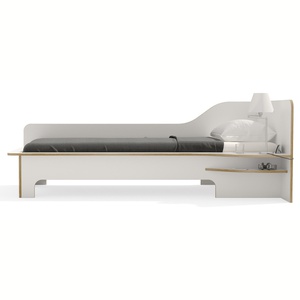 Einzelbett 90x200cm rechte Ausführung PLANE Müller Small Living weiß-Birkenkante