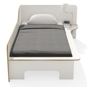 Einzelbett 90x200cm rechte Ausführung PLANE Müller Small Living weiß-Birkenkante